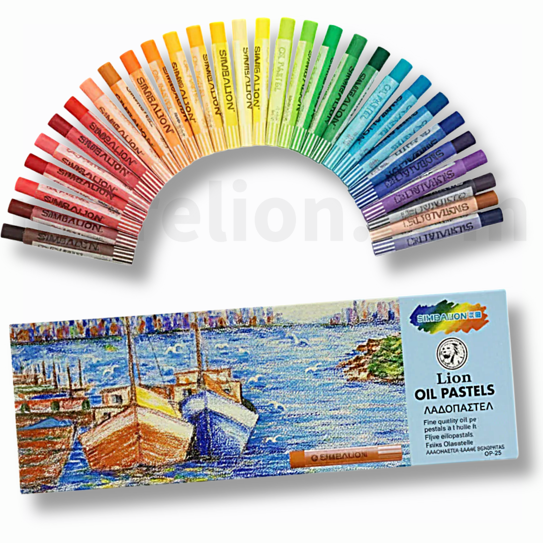Lion Oil Pastels Set 25 Colors - Σετ Παιδικά Λαδο παστέλ 25 Τεμαχίων - ΧΟΝΔΡΙΚΗ ΠΩΛΗΣΗ