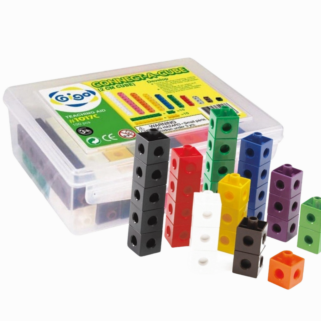 Αλληλοσυνδεόμενοι Κύβοι Μαθηματικών 100pcs , Interlocking Math Cubes.