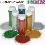 Glitter Powder 100gr Extra Fine DIY Craft (6 Colors) - Χρυσόσκονη Γκλίτερ σε 6 Χρώματα 100gr το Τεμάχιο