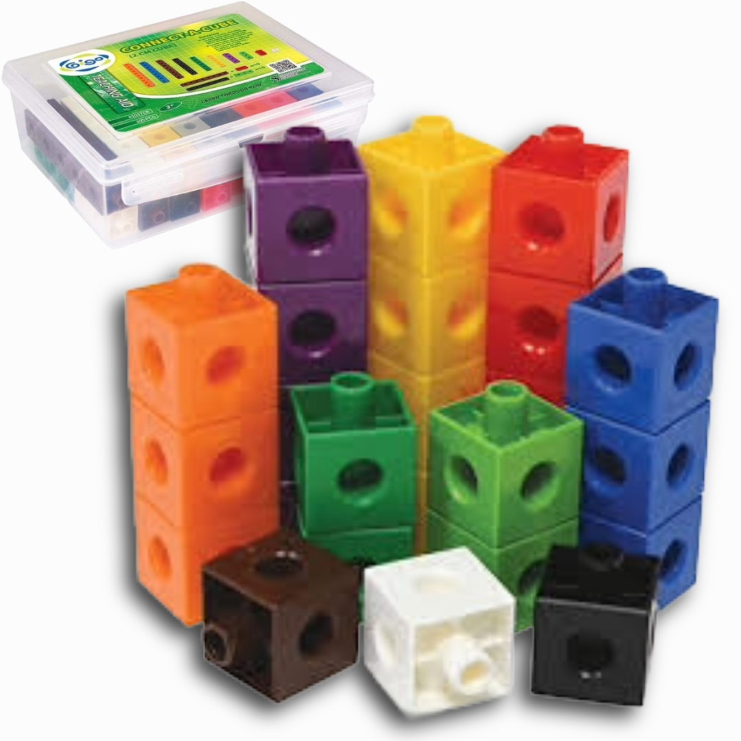 Αλληλοσυνδεόμενοι Κύβοι Μαθηματικών 100pcs , Interlocking Math Cubes.
