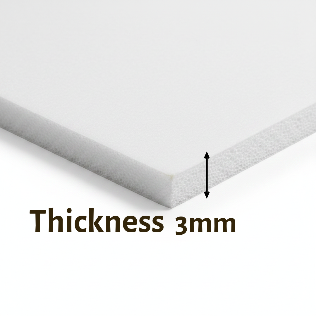 Foam Board White 3mm thickness - Αφρώδης Πλάκα Λευκή 3mm