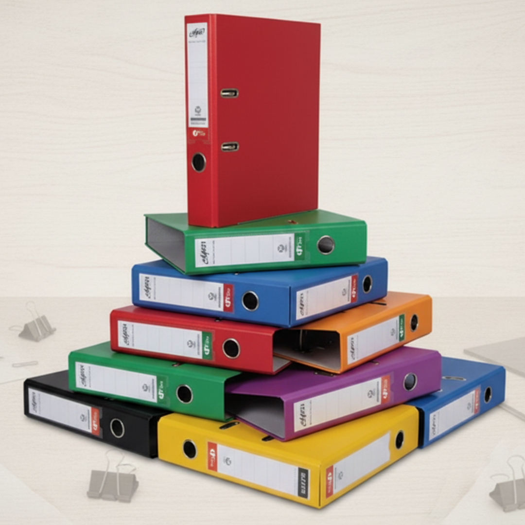 Elfen Lever Arch File FOOLSCAP 75mm 8 Colors Super Strong Plastic - (Φαρδύ) Κλασέρ Πλαστικό - BOX FILE - ΧΟΝΔΡΙΚΗ ΠΩΛΗΣΗ