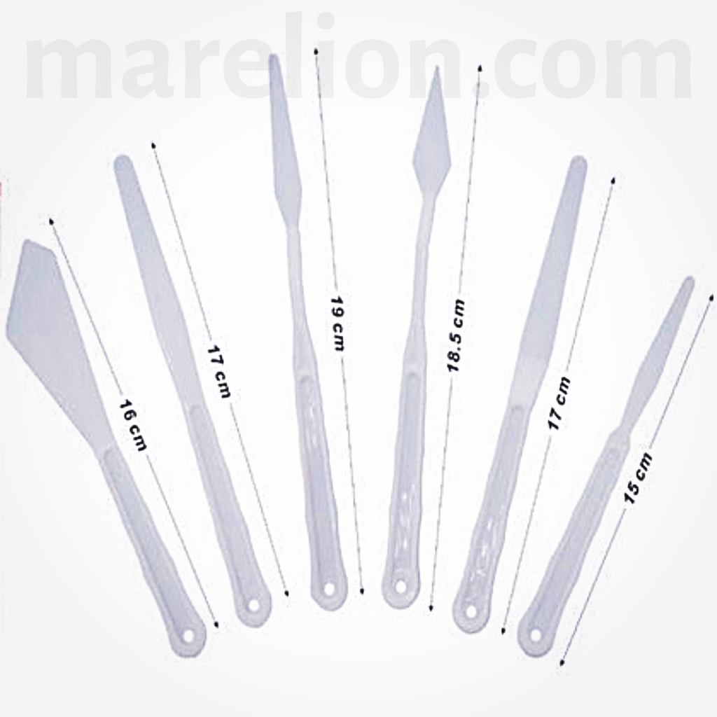 Plastic Palette Knife Spatula Set 6pcs - Σπάτουλες Ζωγραφικής Παλέτας Craft Σετ 6 Τεμάχια