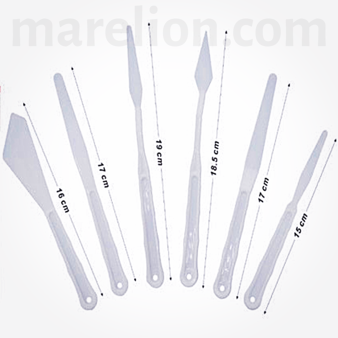 Plastic Palette Knife Spatula Set 6pcs - Σπάτουλες Ζωγραφικής Παλέτας Craft Σετ 6 Τεμάχια