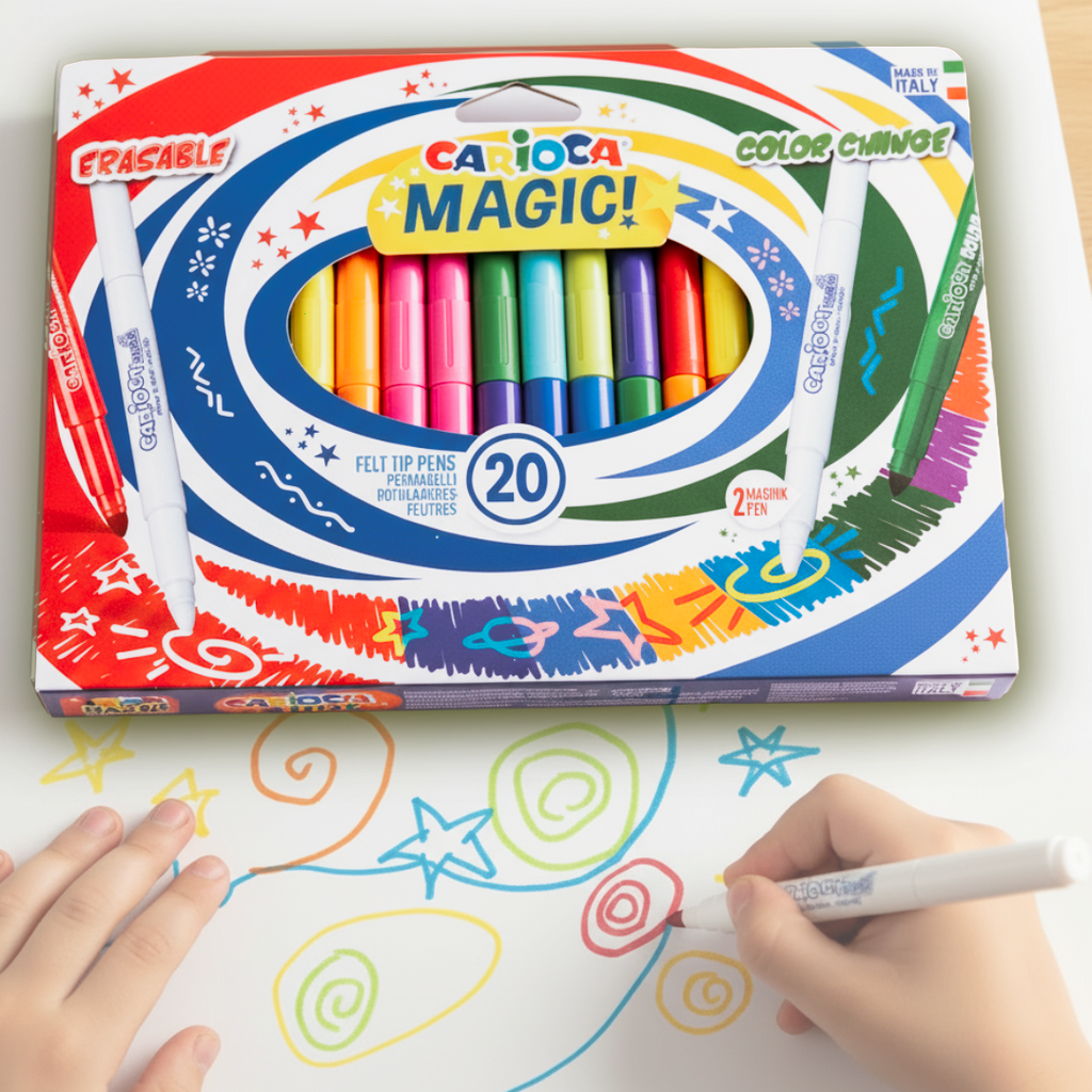 Carioca Magic Markers, pack of 20 pcs, Felt Tip Παιδικοί μαγικοί Μαρκαδόροι Ζωγραφικής