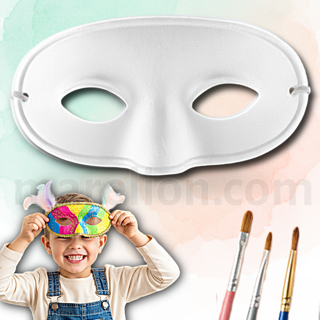 Craft White Paper Face Mask DIY 19.5x9.5cm - Χάρτινη Μάσκα Ματιών Χειροτεχνίας - ΧΟΝΔΡΙΚΗ ΠΩΛΗΣΗ