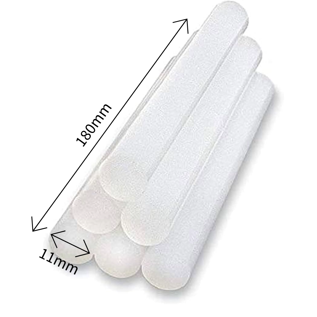 Clear Silicone Glue Sticks 11 mm Diameter, 180 mm Long, Γόμα Στικ Για Πιστολάκι Σιλικόνης - Glue Gun