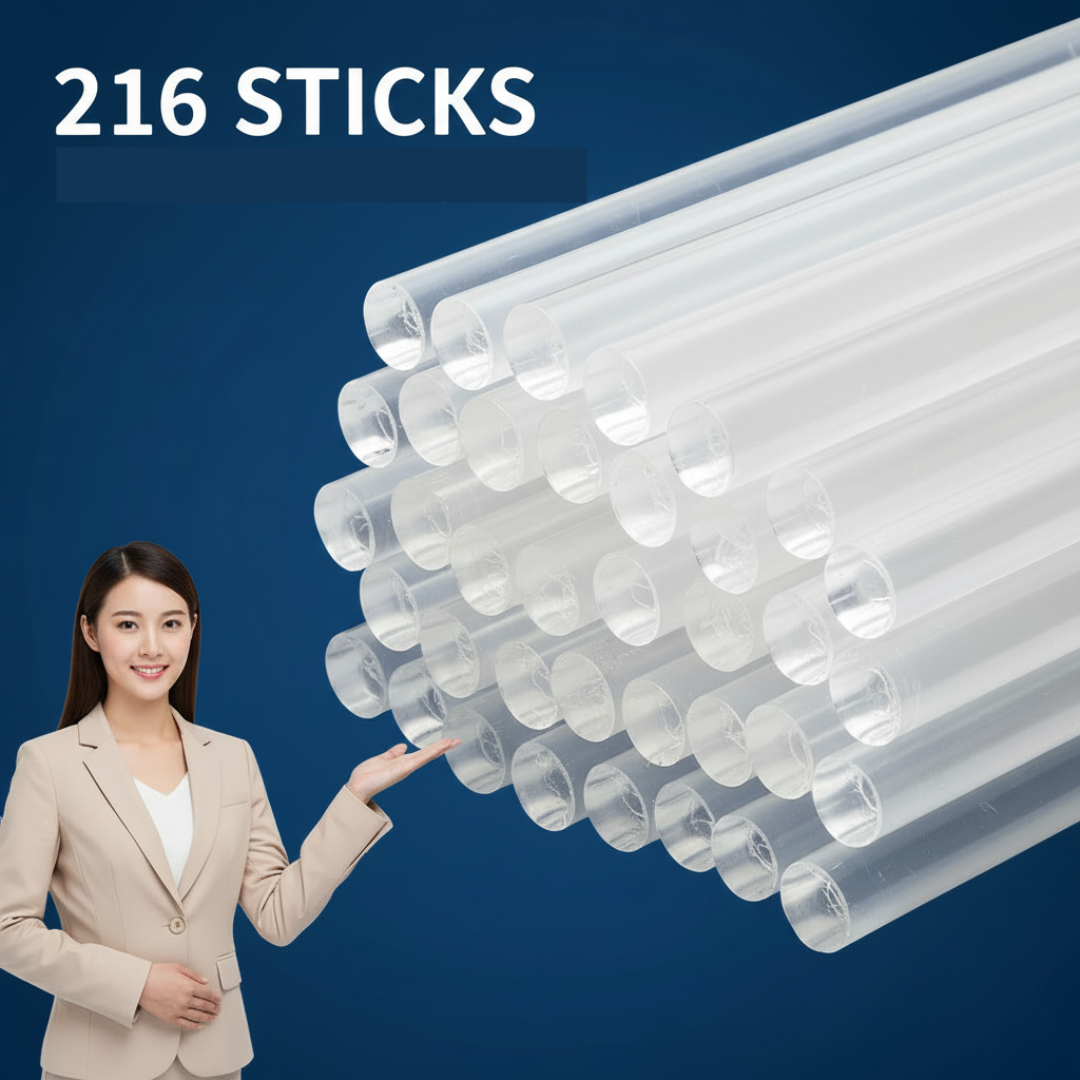 Clear Silicone Glue Sticks 11 mm Diameter, 180 mm Long, Γόμα Στικ Για Πιστολάκι Σιλικόνης - Glue Gun