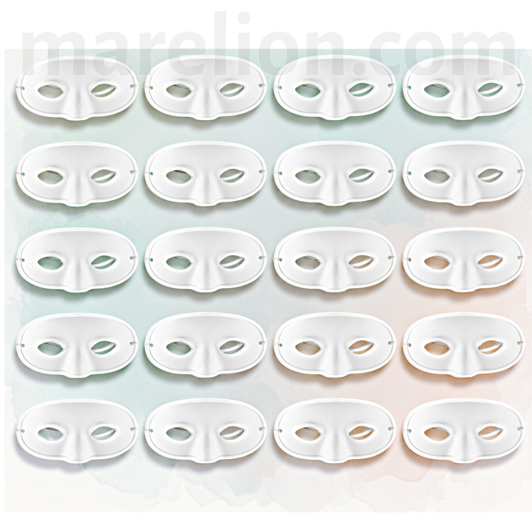 Craft White Paper Face Mask DIY 19.5x9.5cm - Χάρτινη Μάσκα Ματιών Χειροτεχνίας - ΧΟΝΔΡΙΚΗ ΠΩΛΗΣΗ