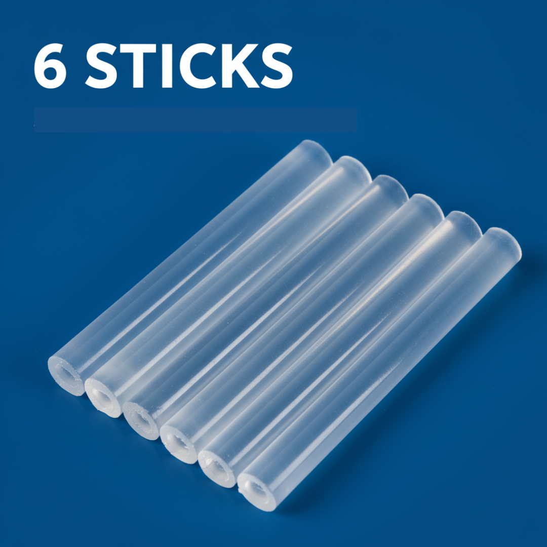 Clear Silicone Glue Sticks 11 mm Diameter, 180 mm Long, Γόμα Στικ Για Πιστολάκι Σιλικόνης - Glue Gun