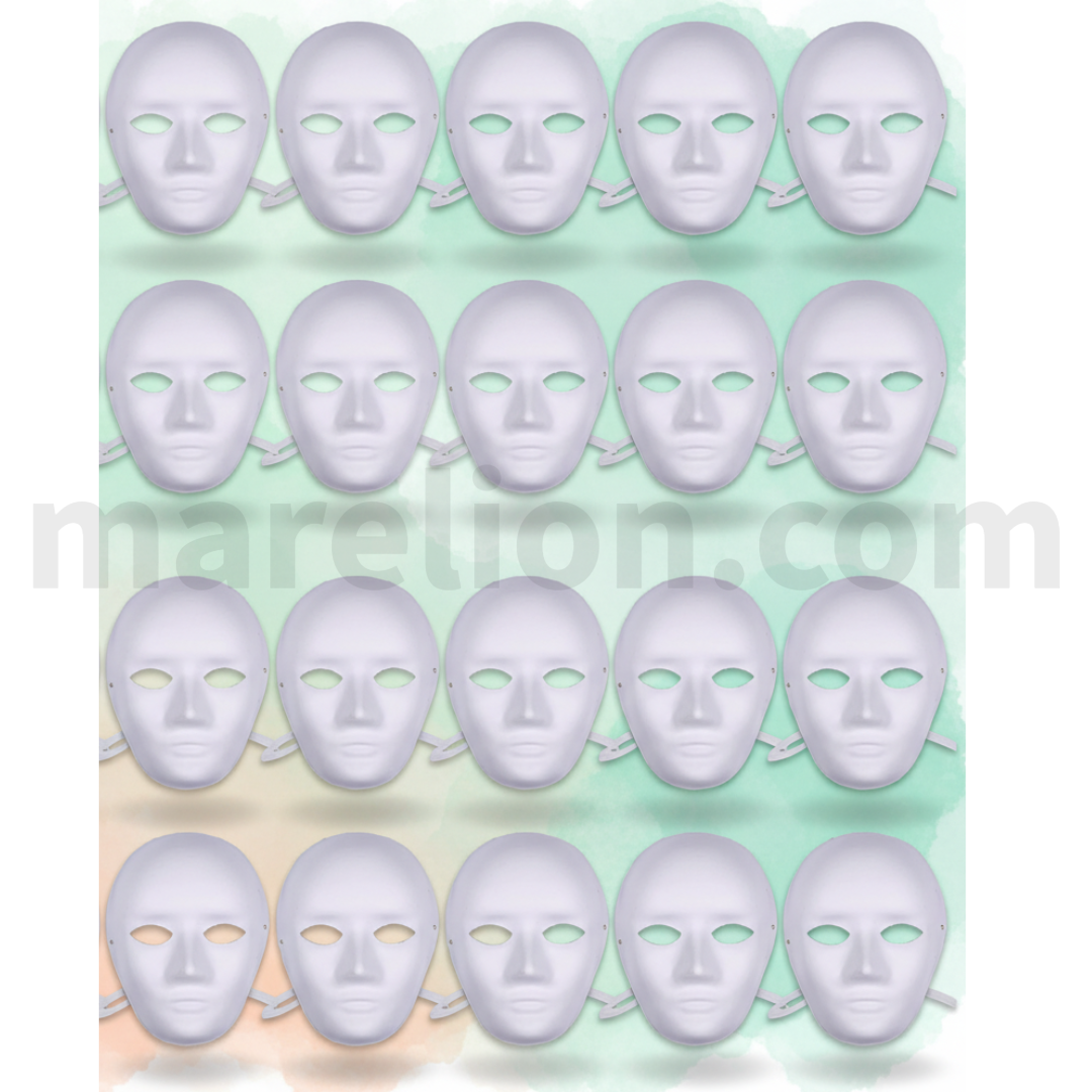 Craft White Paper Full Face Mask DIY 22x17cm - Χάρτινη Μάσκα Προσώπου Χειροτεχνίας ΧΟΝΔΡΙΚΗ ΠΩΛΗΣΗ