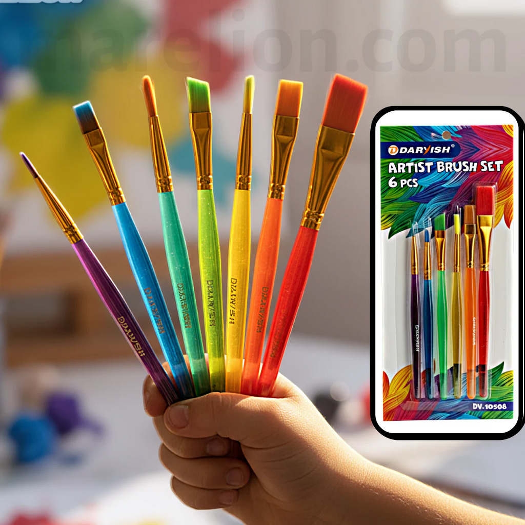 Art Brush Set 6pcs Fruits - Σετ Πινέλων Ζωγραφικής Φρουτσάκια 6 Τεμάχια