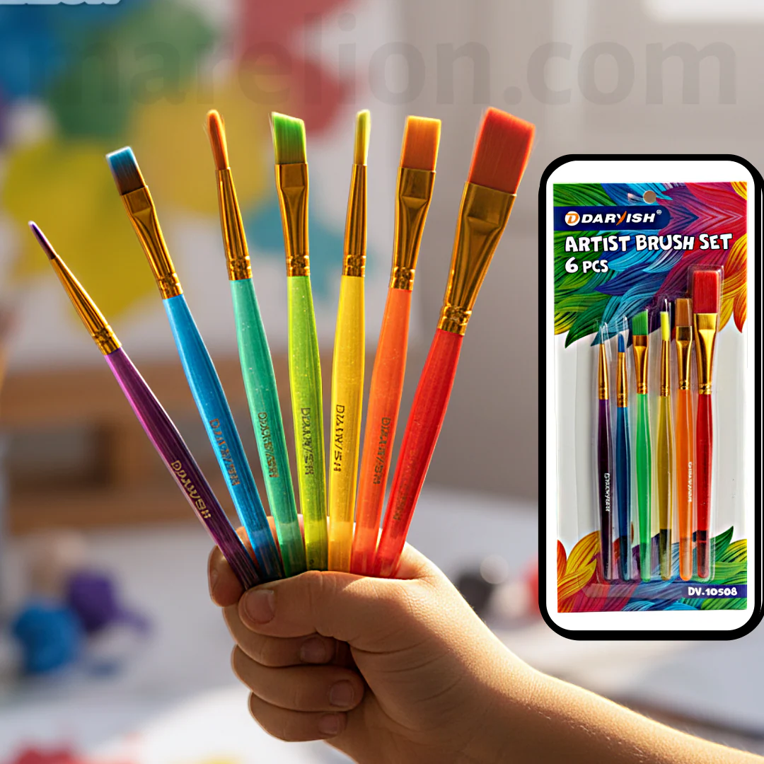 Art Brush Set 6pcs Fruits - Σετ Πινέλων Ζωγραφικής Φρουτσάκια 6 Τεμάχια