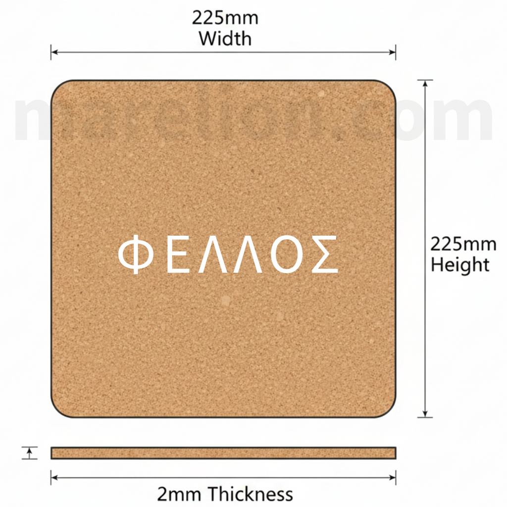 The Littlies Cork Sheet 225x225x2mm DIY - Φελλός Χειροτεχνίας