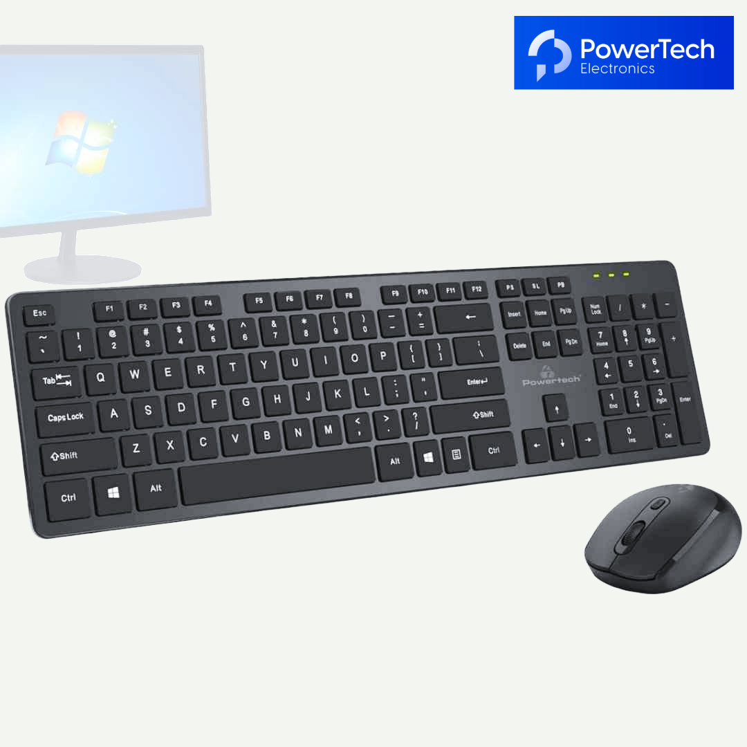 Powertech Wireless Keyboard + Mouse Set 1600dpi Greek PT-1189 - Ασύρματο πληκτρολόγιο και ποντίκι ελληνικά