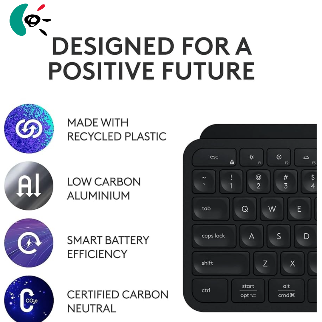 Logitech Keyboard MX Keys S Graphite Palm Rest Black US (920-011589) - Ασύρματο πληκτρολόγιο με στήριγμα παλάμης