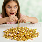 Metallic Pearl Beads Gold Set 250pcs 6mm - Μεταλλικές Πέρλες Χρυσό Χειροτεχνία DIY