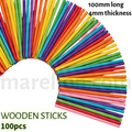 Coloured Cylindrical Craft Sticks 4x100mm Set 100pcs - Χρωματιστά Κυλινδρικά Ξυλάκια Χειροτεχνία DIY