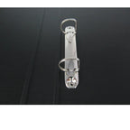 Metallic clip on a black background