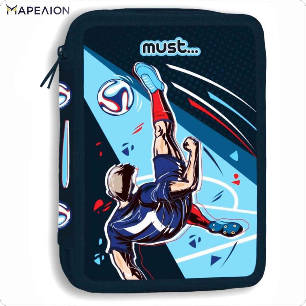 Κασετίνα γεμάτη 2 φερμουάρ Football Must Pencil Case 2 Zip Κασετίνα διπλή γεμάτη ποδόσφαιρο