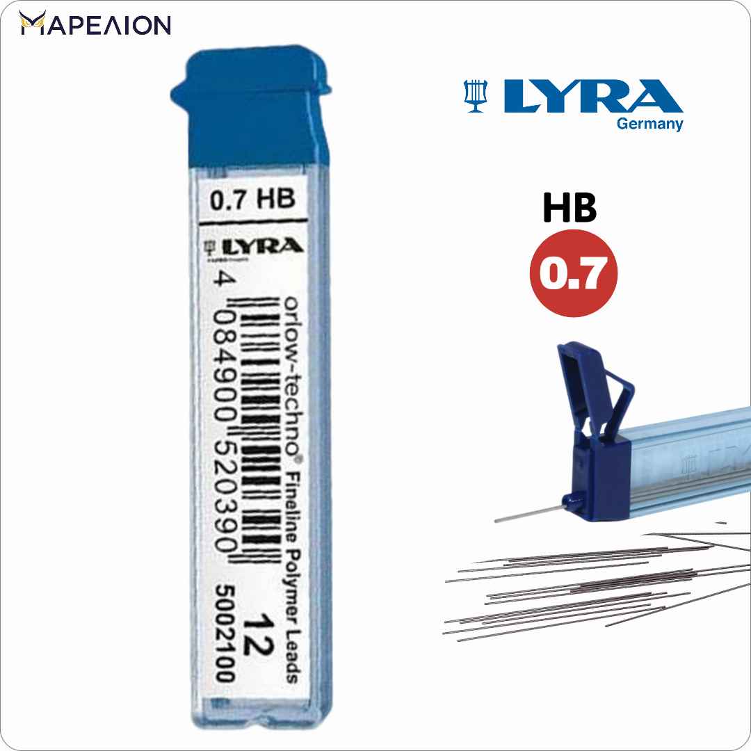 Lyra Mechanical Pencil Leads 0.5mm & 0.7mm HB 12pcs - Μύτες Μολυβόπεννας - Μηχανικό μολύβι