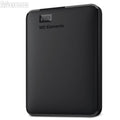 Black external hard drive with WD Elements branding on a white background