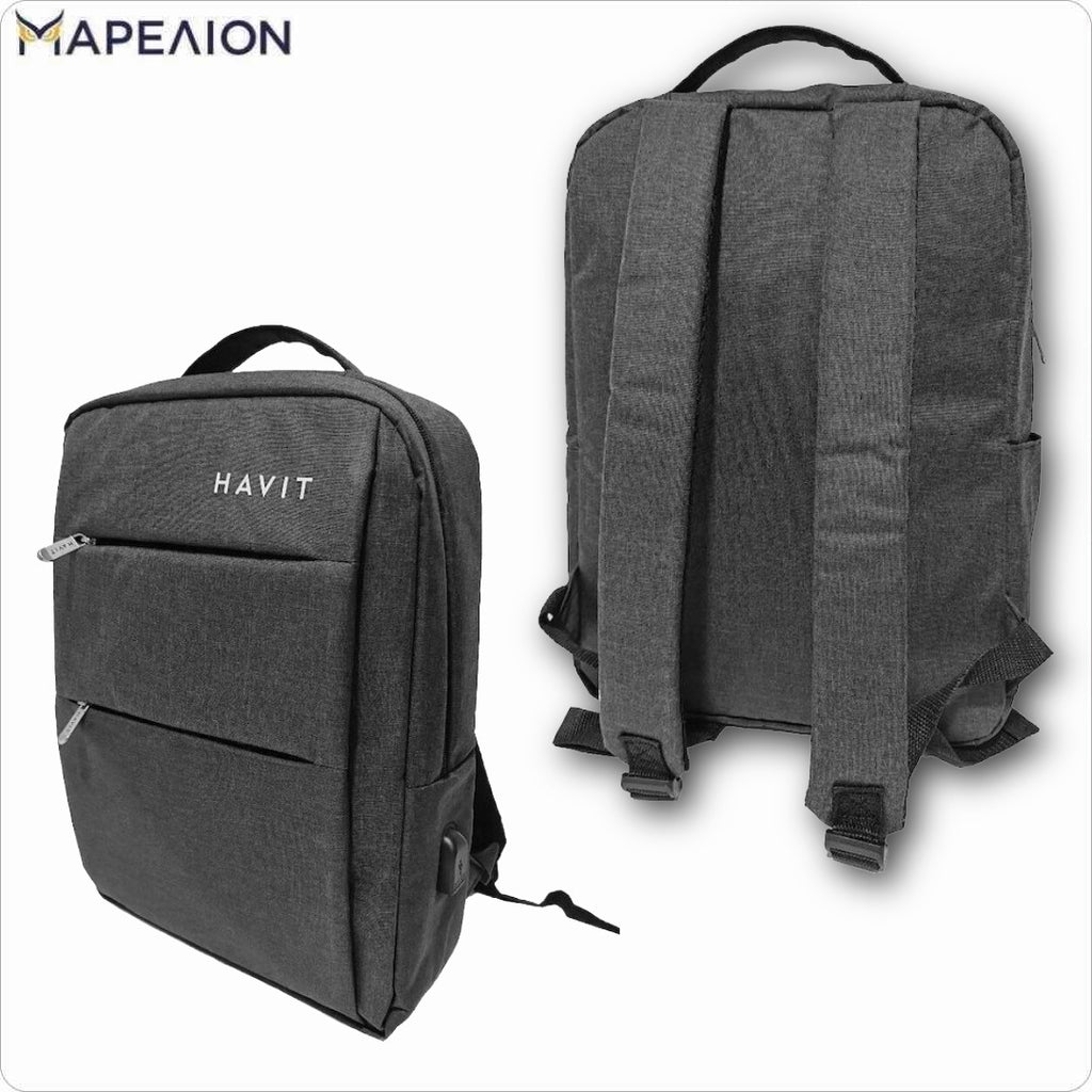 Havit Laptop Backpack Havit H0026 Abrasion Tear Resistant Usb Port 340x120x430 Mm grey ΤΣΑΝΤΑ ΓΙΑ ΥΠΟΛΟΓΙΣΤΗ