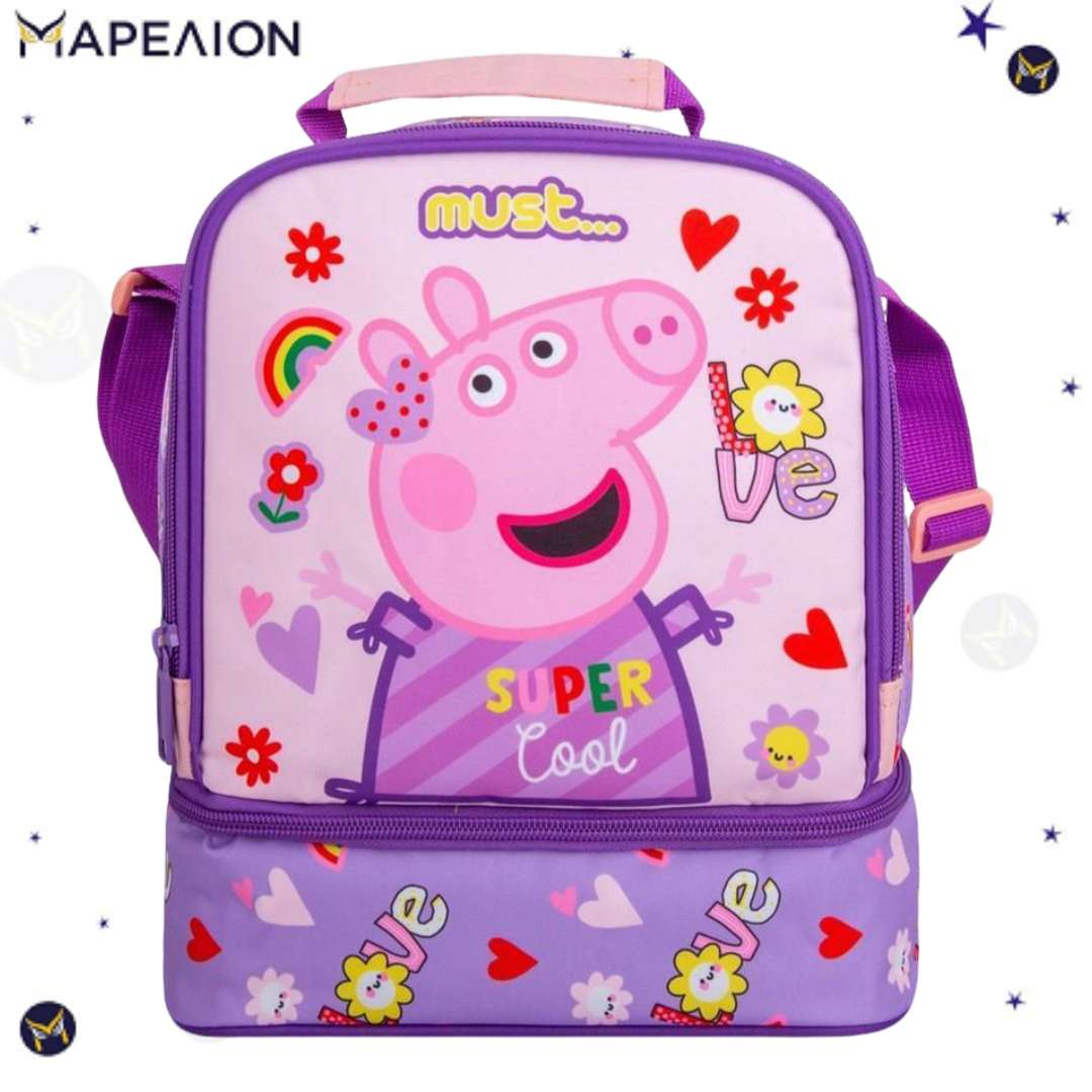 Τσαντάκι Φαγητού Ισοθερμικό Peppa Pig Iso Must 2 Θήκες - Ισοθερμικό για Κορίτσι