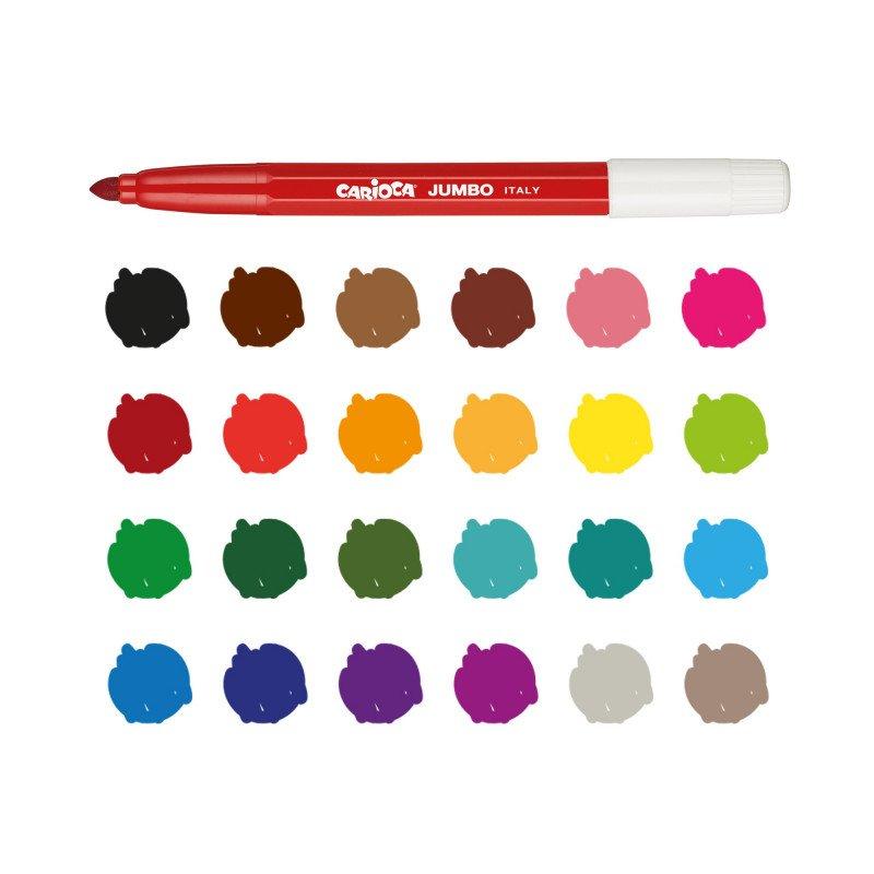 Carioca JUMBO 24 Maxi Nible Markers BOX Χοντροί Μαρκαδόροι Ζωγραφικής