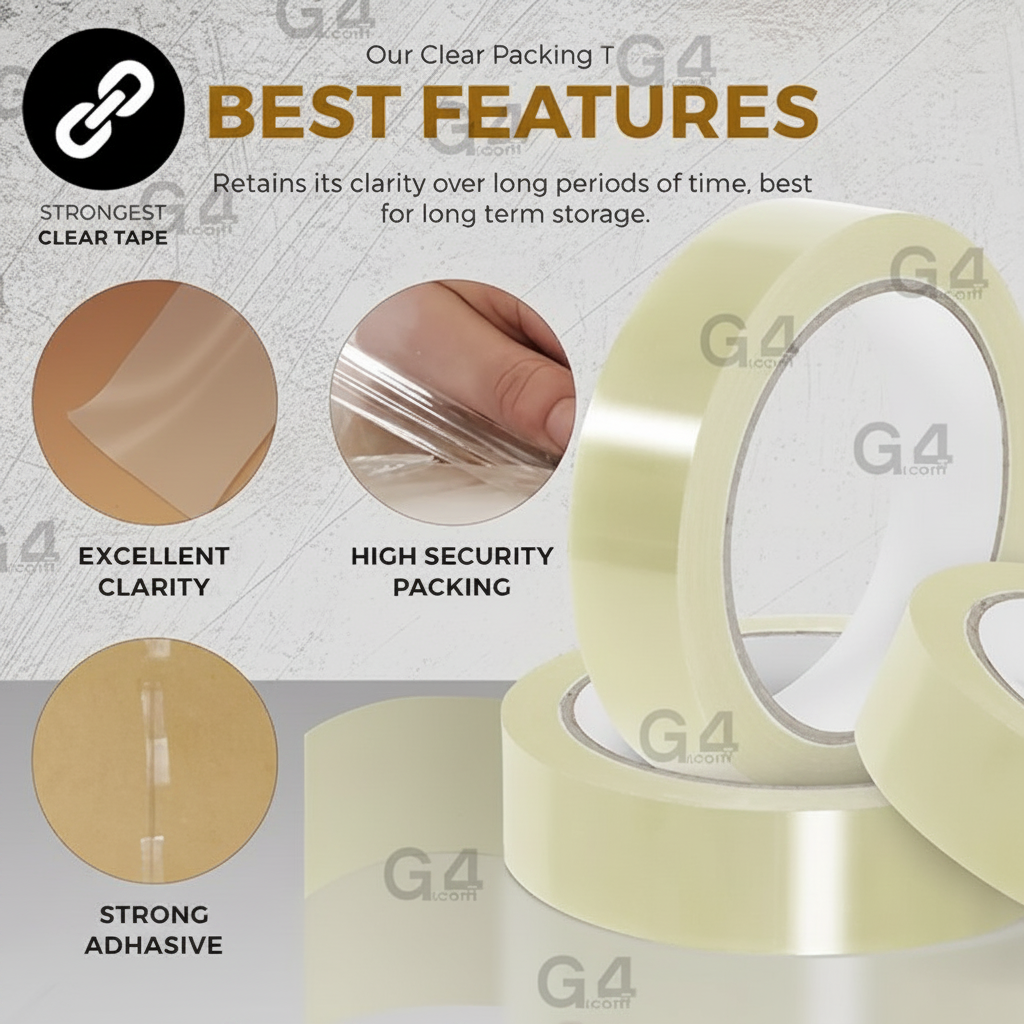 Best Features Infographic Spitfix Transparent Adhesive Tape 66m