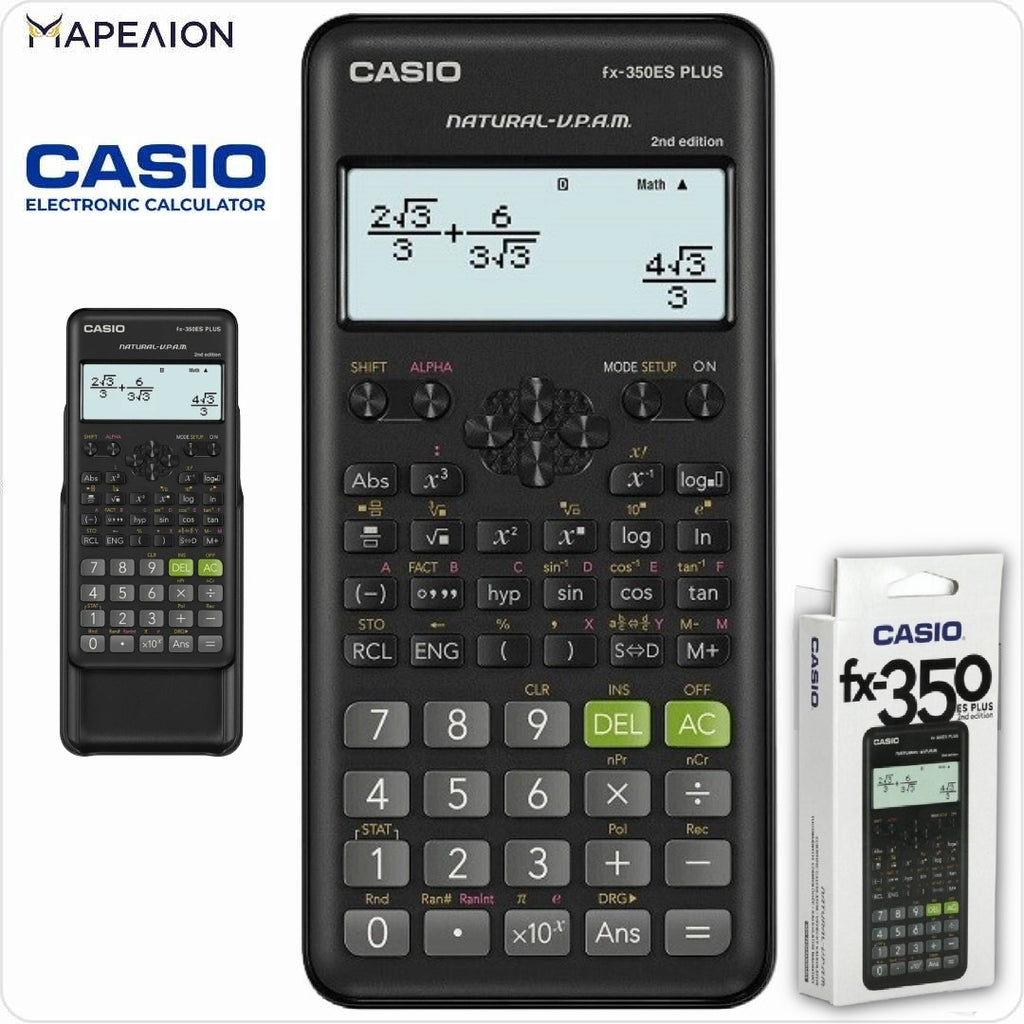 Casio FX-350ES Plus SCIENTIFIC CALCULATOR, Αριθμομηχανή Casio Επιστημονική FX-350ES Plus 2nd edition, ΥΠΟΛΟΓΙΣΤΙΚΗ ΜΗΧΑΝΗ ΓΙΑ ΕΞΕΤΑΣΕΙΣ ΓΥΜΝΑΣΙΟ ΛΥΚΕΙΟ