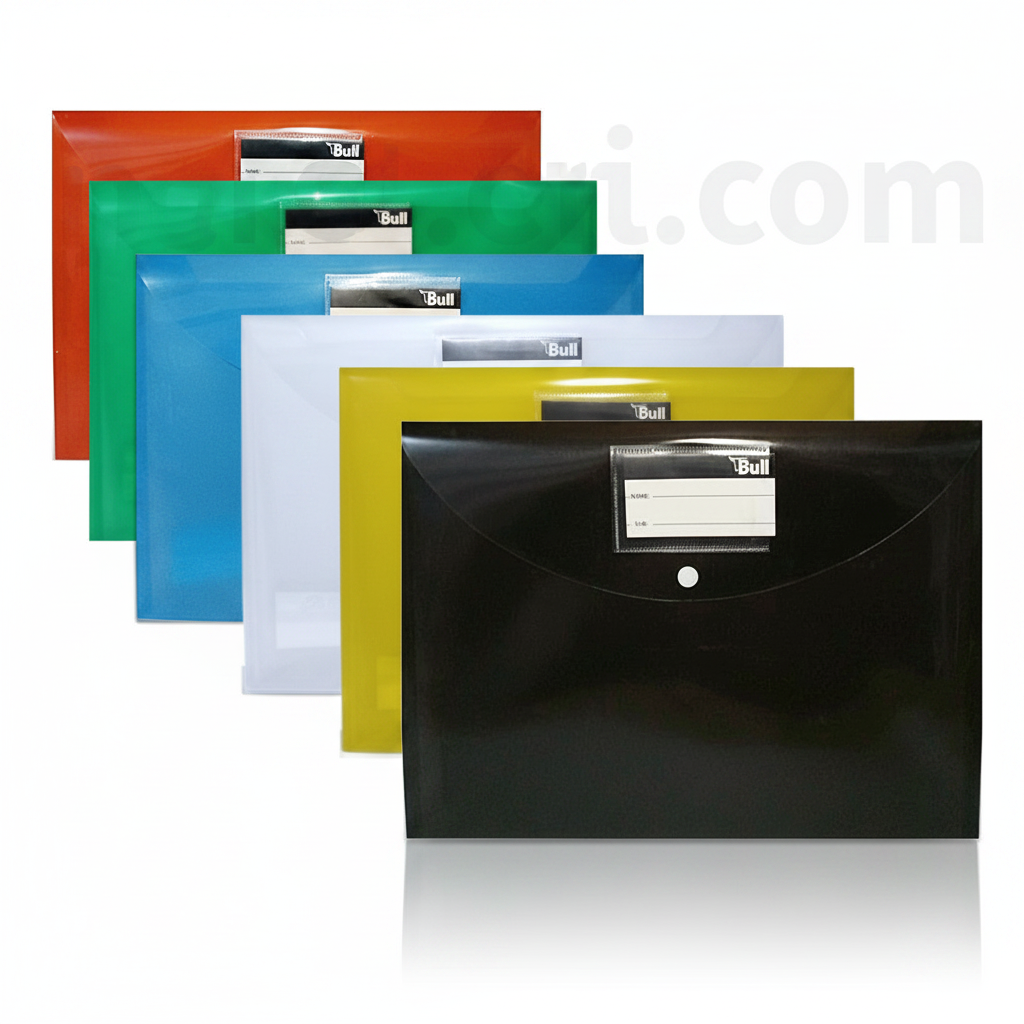 Foolscap A4 Button File Envelope Semi-Transparent 36x26.5cm - Φάκελος Κουμπί - ΧΟΝΔΡΙΚΗ ΠΩΛΗΣΗ