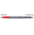 Μαρκαδόροι Ακουαρέλας Staedtler Διπλής όψης,  1.0-6.0mm / 0.5-0.8mm, Double-ended Watercolour Brush Pens (Pack of 18)