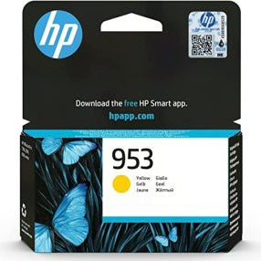 HP 953 magenta ink cartridge packaging with butterfly design on a white background