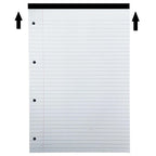 White paper with black lines and holes on a white background