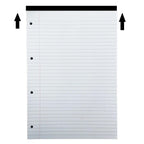 White paper with black lines and holes on a white background