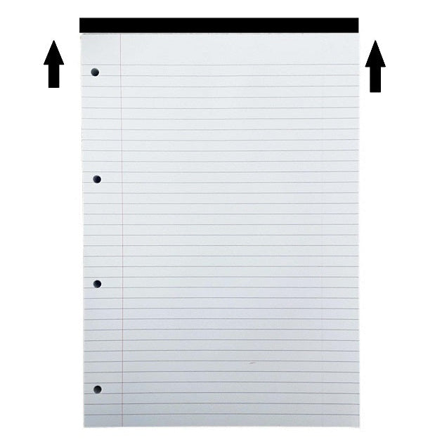 White paper with black lines and holes on a white background
