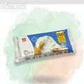 Packaged product with a blue label on a white background