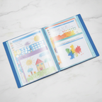 Clear Book flat lay with papers