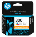 HP 300 ink cartridge packaging with HP logo and product details.