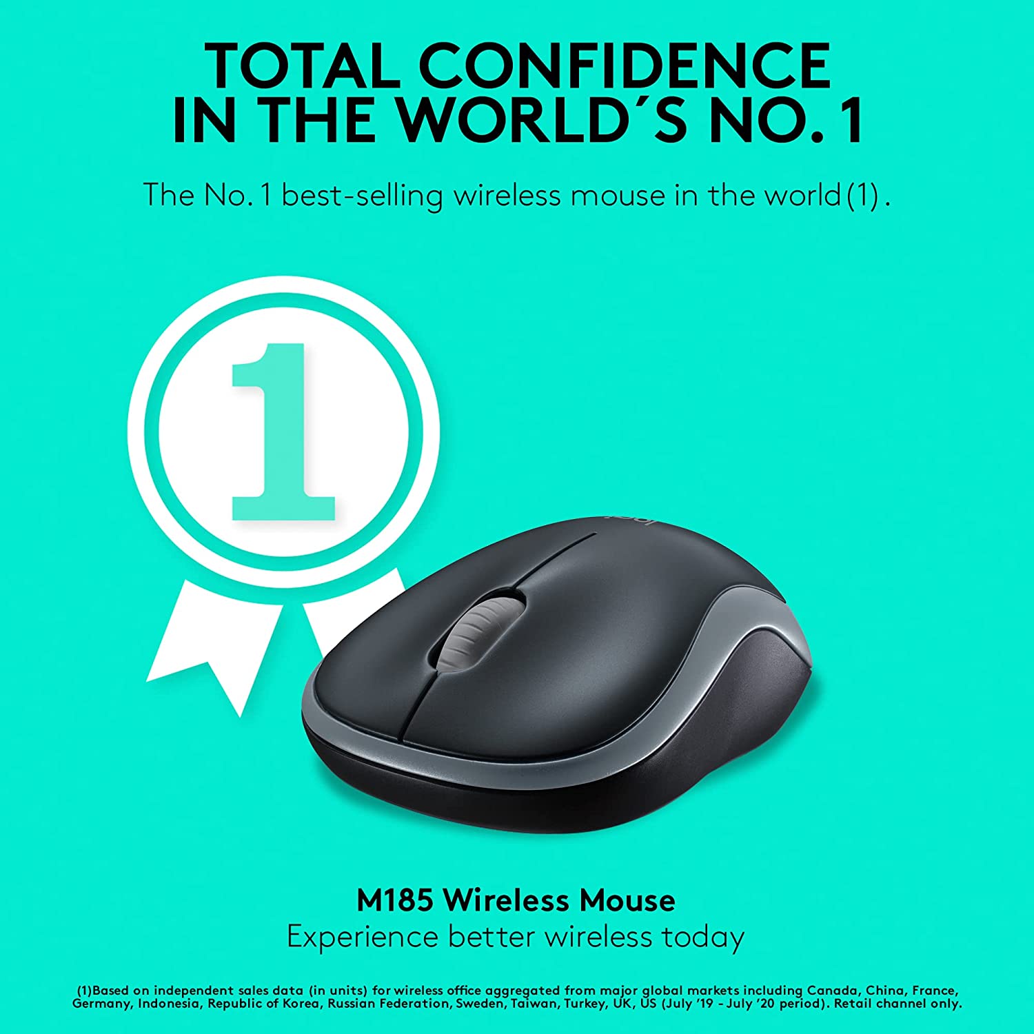 Logitech Wireless Mouse M185 Black Grey (910-002235) - Ασύρματο ποντίκι