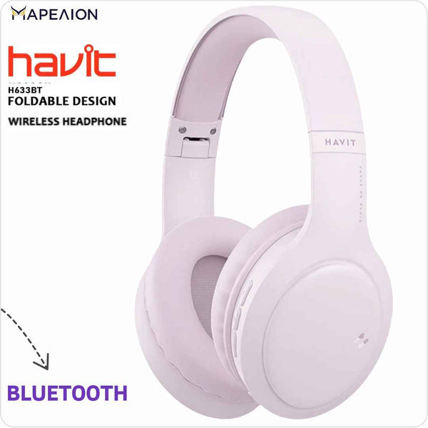 Havit H633BT Wireless Bluetooth Headphones L. PINK | Over-Ear Design, Deep Bass, 20H Playtime, Foldable Lightweight, Bluetooth 5.3, Built-in Microphone Headsets, for TV, iPhone, Gym, Running ΑΣΥΡΜΑΤΑ ΑΚΟΥΣΤΙΚΑ