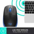 Logitech Mouse Wireless M190 Blue Black (910-005907) - Ασύρματο ποντίκι