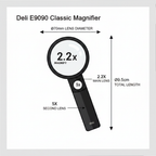 Deli E9090 Magnifier - Infographic