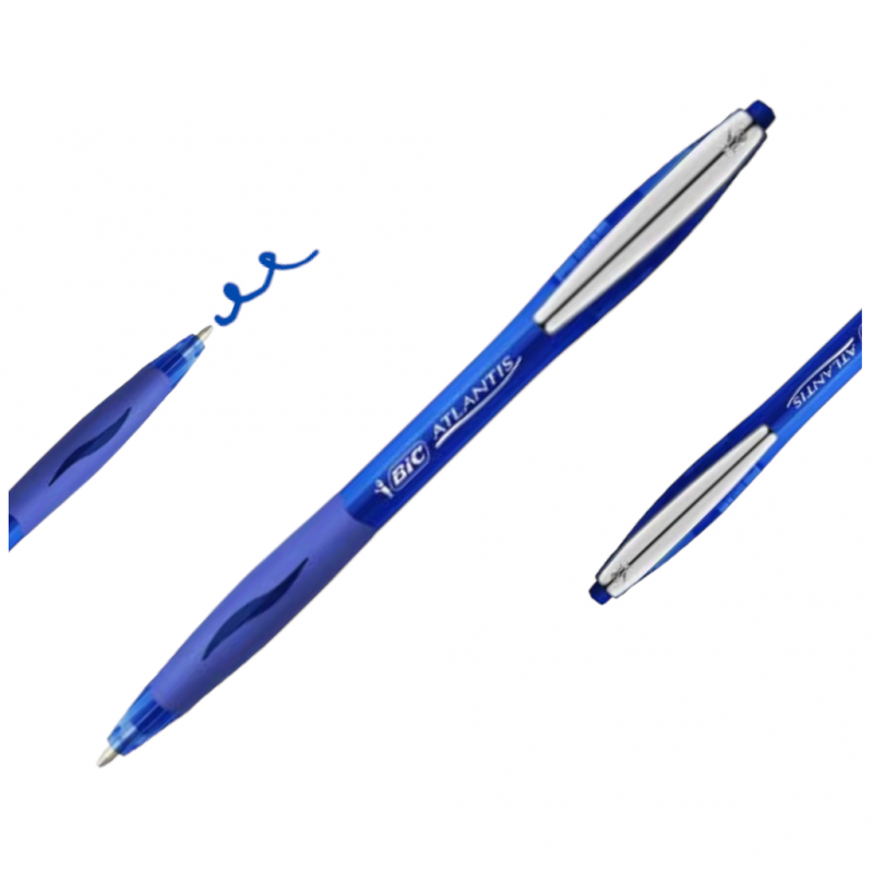 BIC Atlantis Soft Ballpoint Pen Medium 1.0mm Blue - Στυλό Διαρκείας Μπλε