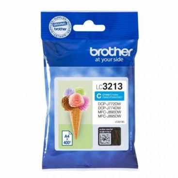 Brother ink cartridge packaging with ice cream cone illustration on a white background