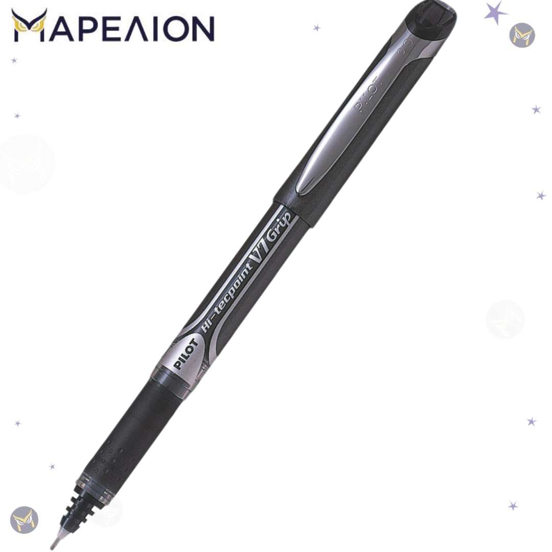 Pilot V5 | Pilot V7 , Hi-Tecpoint Grip Rollerball Pen Black , 0.5mm | 0.7mm - Στυλό Rollerball Υγρής Μελάνης Μαύρο