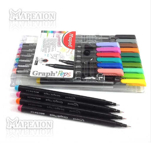 Maped Graph Peps Fineliner Pens 0.4mm Set of 20 Multicolour - Πενάκια Fineliner Ζωγραφική 20 Χρώματα
