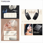 Havit H633BT Wireless Bluetooth Headphones BEIGE | Over-Ear Design, Deep Bass, 20H Playtime, Foldable & Lightweight, Bluetooth 5.3, Built-in Microphone Headsets, for TV, iPhone, Gym, Running ΑΣΥΡΜΑΤΑ ΑΚΟΥΣΤΙΚΑ