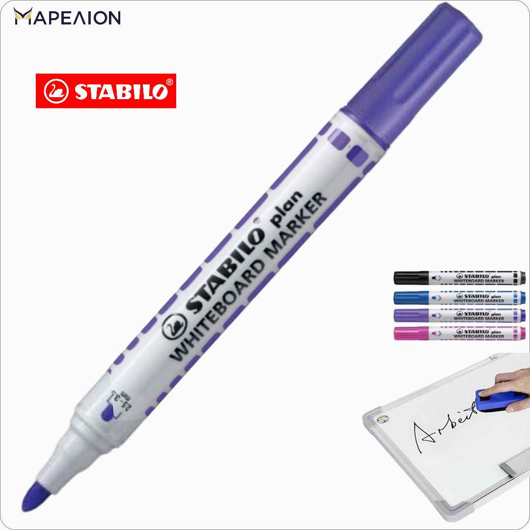 STABILO PLAN Whiteboard Marker Bullet tip 2.5-3.5mm , Μαρκαδόρος Ασπροπίνακα ΣΤΡΟΓΓΥΛΗ ΜΥΤΗ